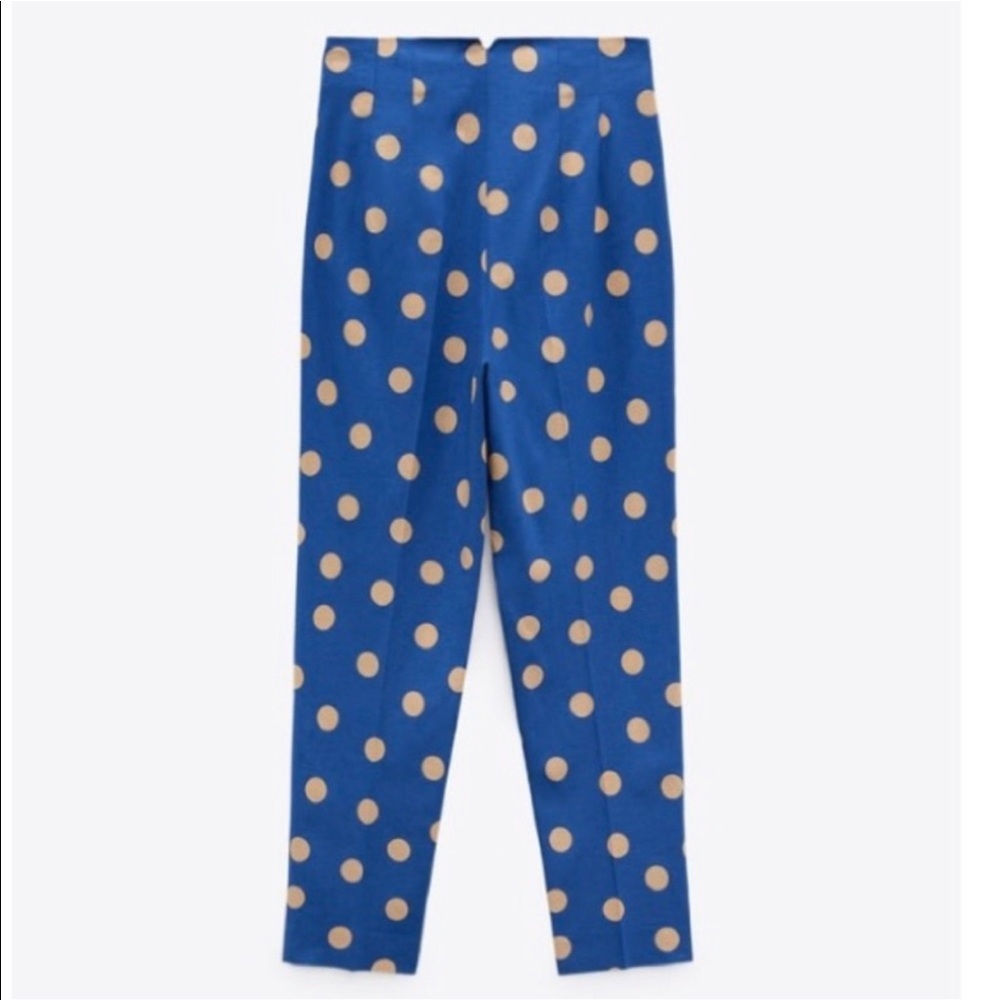 NWT Zara 2 Piece Polka Dot Linen Blouse and Pants Set - Picture 10 of 16